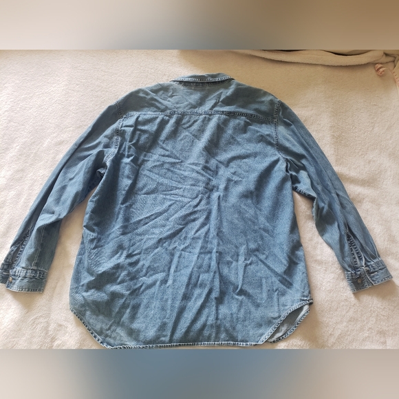 Vintage Bobbie Brooks Floral and Cardinal Embroidered Denim Shirt Womens Size XL - Picture 5 of 8